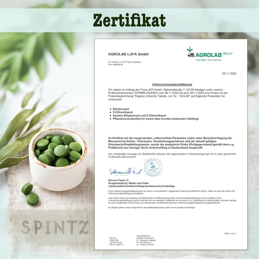 Prüfunterlage zum Produkt