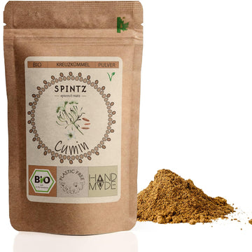 SPINTZ Bio Cumin gemahlen im nachhaltigen Doypack – fein gemahlenes Kreuzkümmelpulver aus kontrolliert biologischem Anbau, handverpackt und vegan