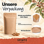 Verpackung der SPINTZ Bio-Nelken-Kapseln mit Zipper und Standboden, ohne Aluminiumbeschichtung.