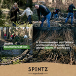Helfer bei einer Baumpflanzaktion von SPINTZ im Wald.