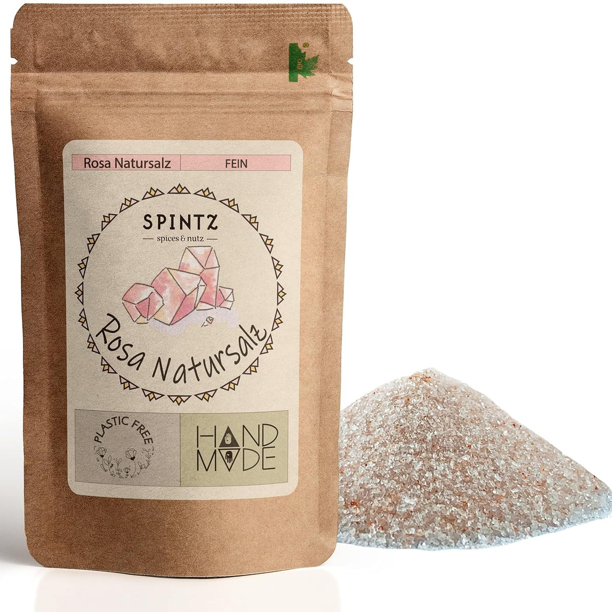 SPINTZ Rosa Natursalz fein im nachhaltigen Doypack – naturbelassen, unraffiniert und reich an Mineralstoffen