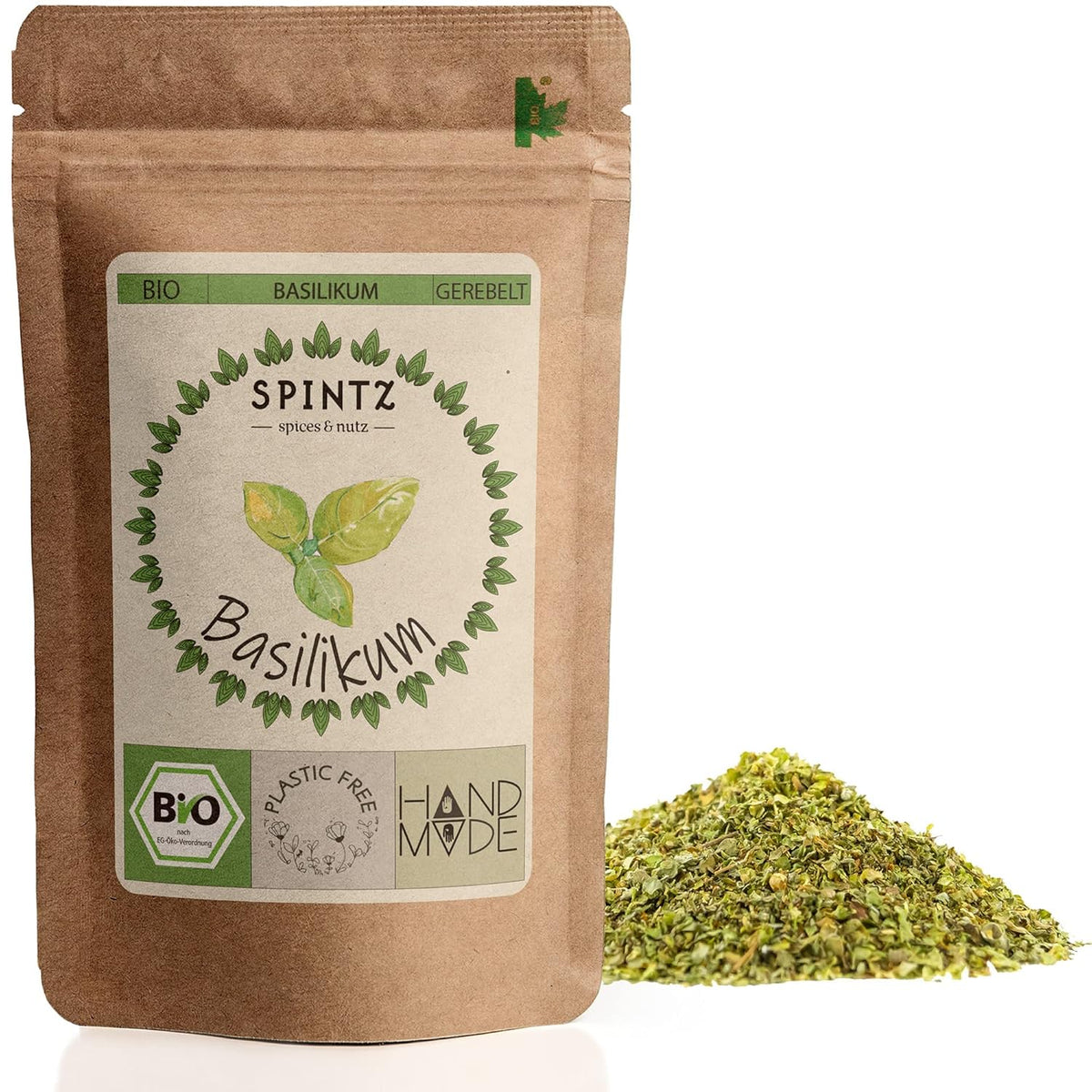 SPINTZ Bio Basilikum im plastikfreien Doypack – aromatisch, naturbelassen und aus biologischem Anbau