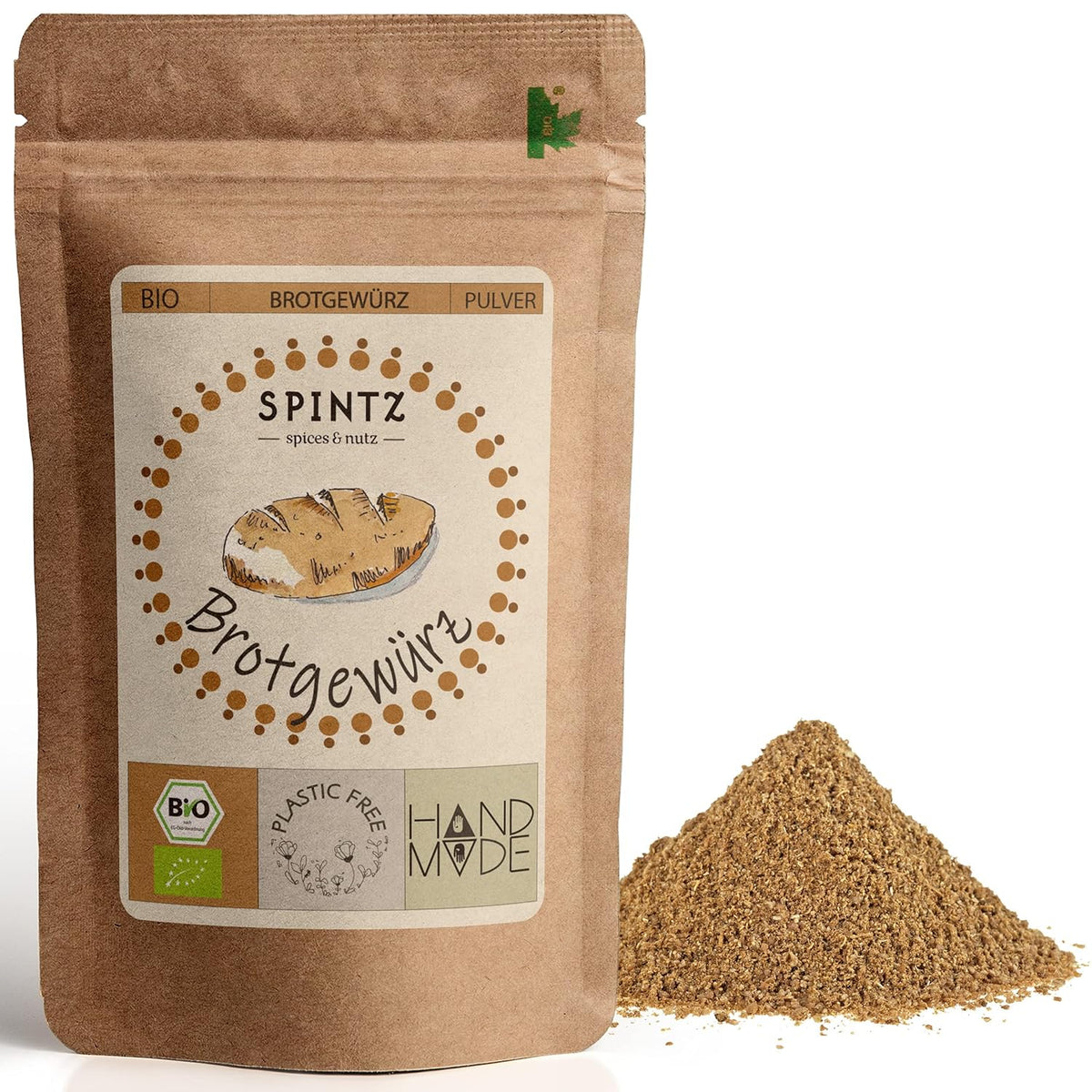 SPINTZ Bio Brotgewürz im plastikfreien Doypack – handverpackt, aromatisch und ideal zum Backen