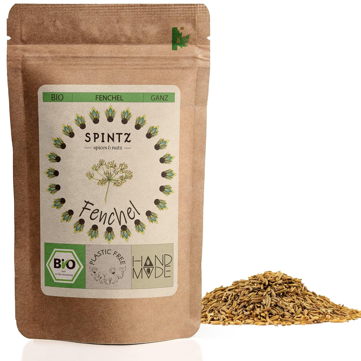 SPINTZ Bio Fenchelsamen im nachhaltigen Doypack – aromatisch, naturbelassen und aus kontrolliert biologischem Anbau