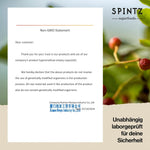 SPINTZ Non-GMO-Zertifikat – bestätigt gentechnikfreie Herstellung der Leerkapseln für höchste Qualität und Sicherheit