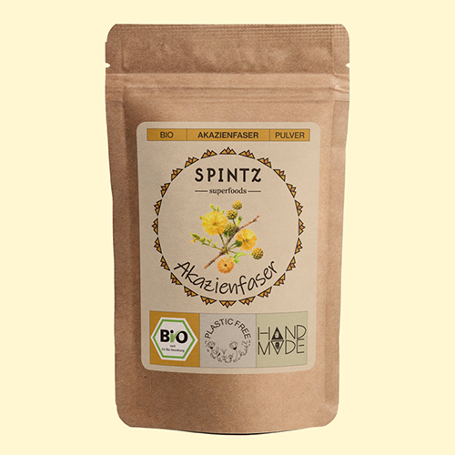 SPINTZ Bio Akazienfaser Pulver im wiederverschließbaren plastikfreien Doypack